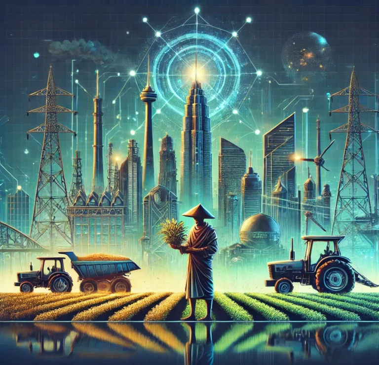 DALL·E 2024-11-26 19.38.03 - A sleek and modern cover design for a news article about Indonesia's digital transformation and industrial growth. The composition includes a futurist